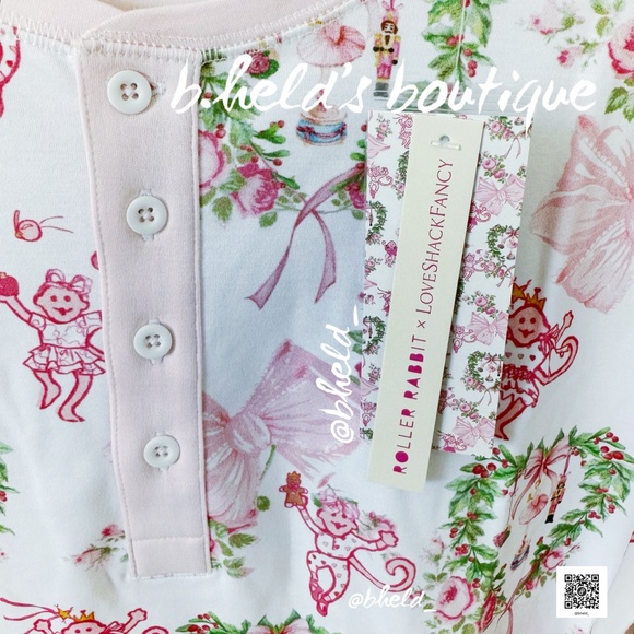 Roller Rabbit x LoveShackFancy Men’s Merry Monkey Beaux Spencer PJs Holiday Pink - Picture 6 of 17